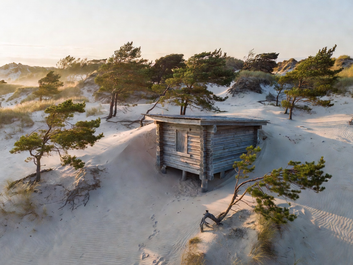 Nordic Plunge and Cedar Cube Sauna Cabin surrounded by winter snow