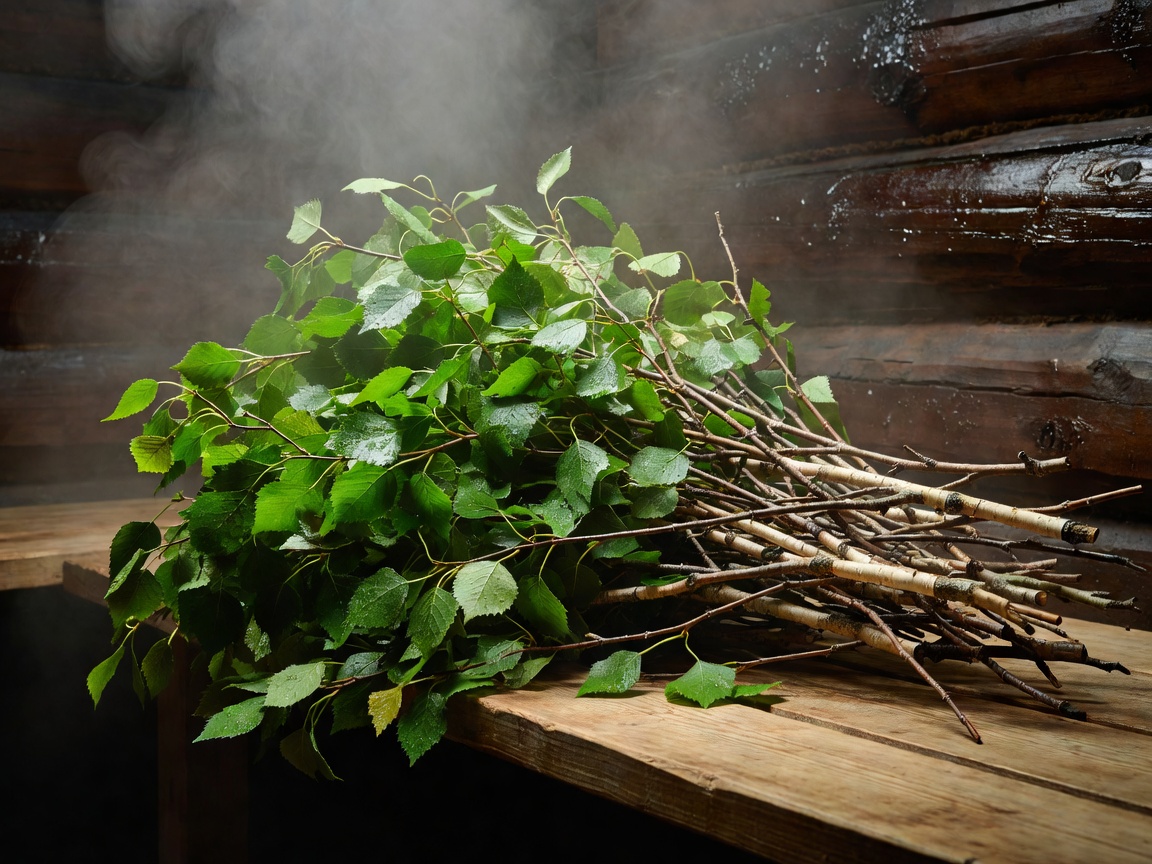 Fresh birch twigs gathered for Baltic sauna whisking ritual